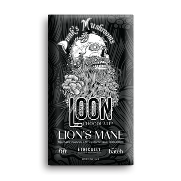 70% Dark Chocolate with Lion's Mane Powder from Loon Chocolate