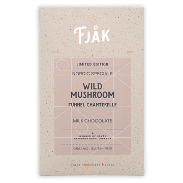 45% Milk Chocolate w/ Wild Mushroom from Fjåk Chocolate