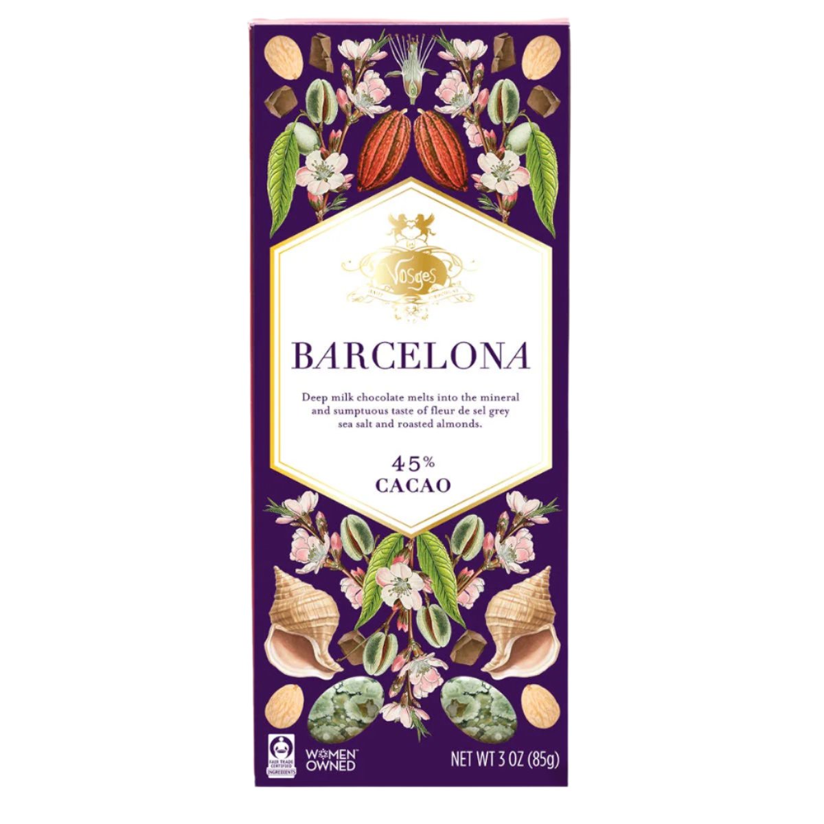 Barcelona Exotic 45% Milk Chocolate against a white background