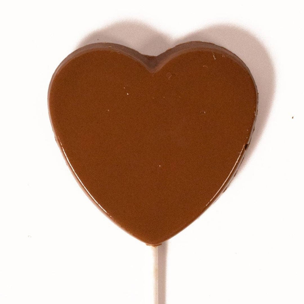 Milk Chocolate Heart Lollie against a white background