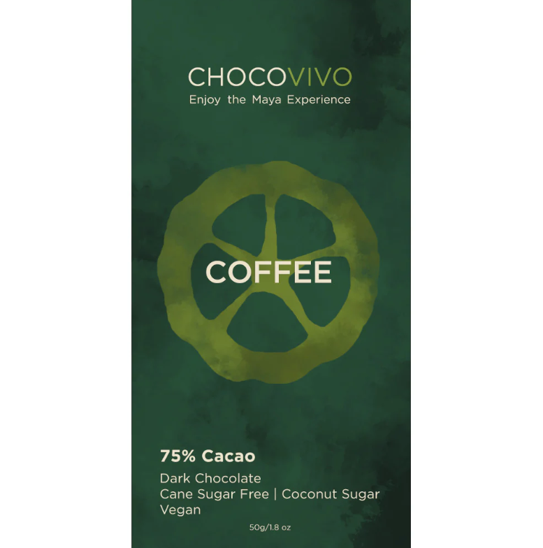 ChocoVivo Cacao Coffee Crunch Dark Chocolate Bar 75% at The Chocolate Dispensary