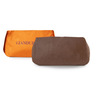 Unwrapped Guido Gobino Classic Giandujotto truffle against a white background