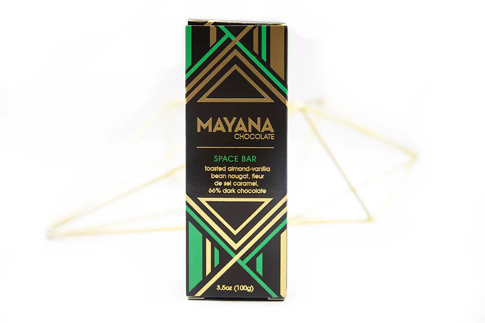 Mayana Chocolate Space Bar Packaging with Ingredients