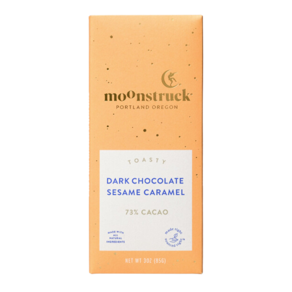 Moonstruck Chocolate Dark Sesame Caramel Bar 73%