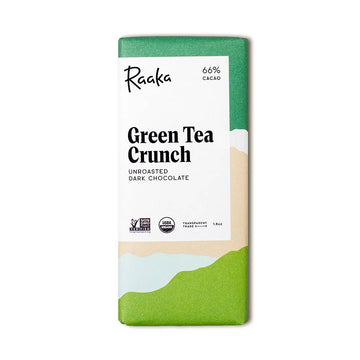 Raaka Green Tea Crunch Unroasted Dark Chocolate 66%