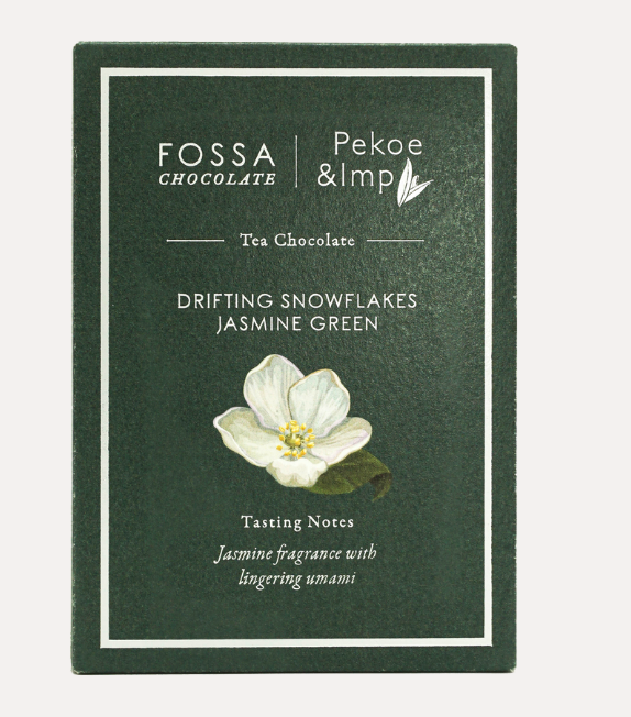 Drifting Snowflake Jasmine Green Tea Chocolate against a white background