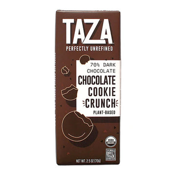 Chocolate Cookie Crunch Bar 70% - Vegan against a white background