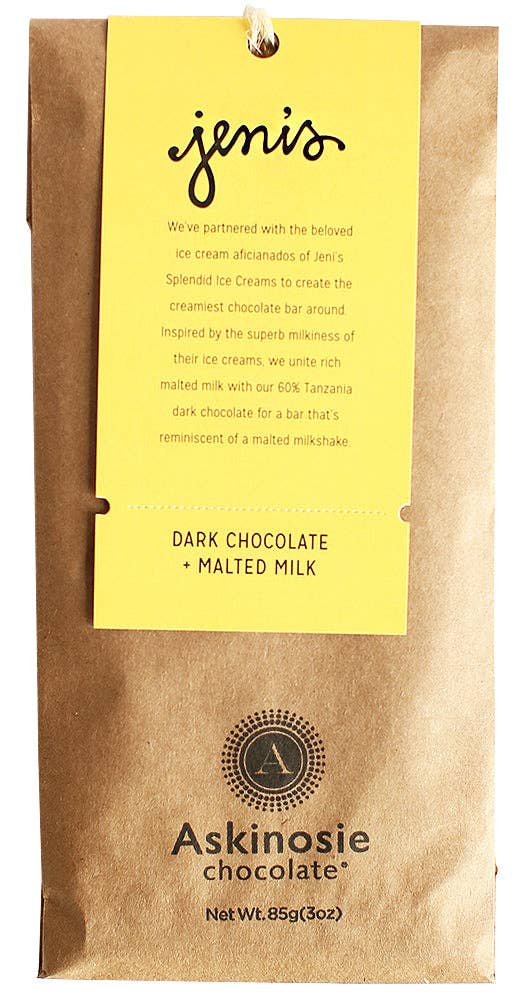 Dark Chocolate + Malted Milk Bar from Askinosie Chocolate