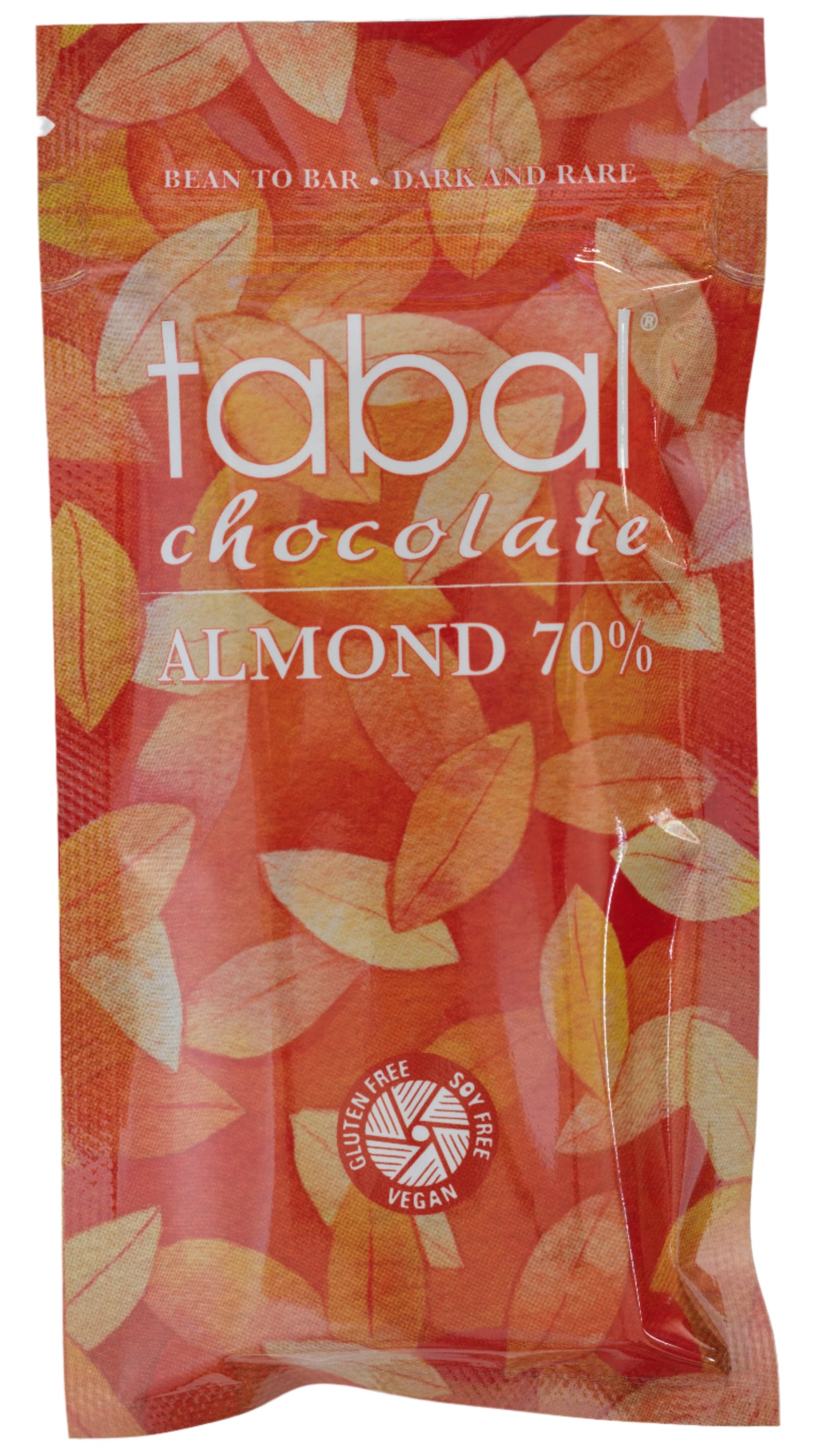 Dark Chocolate with Almonds 70% 1.2oz against a white background