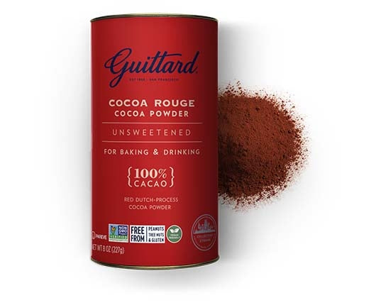 Cocoa Rouge Dutched Cocoa Powder against a white background