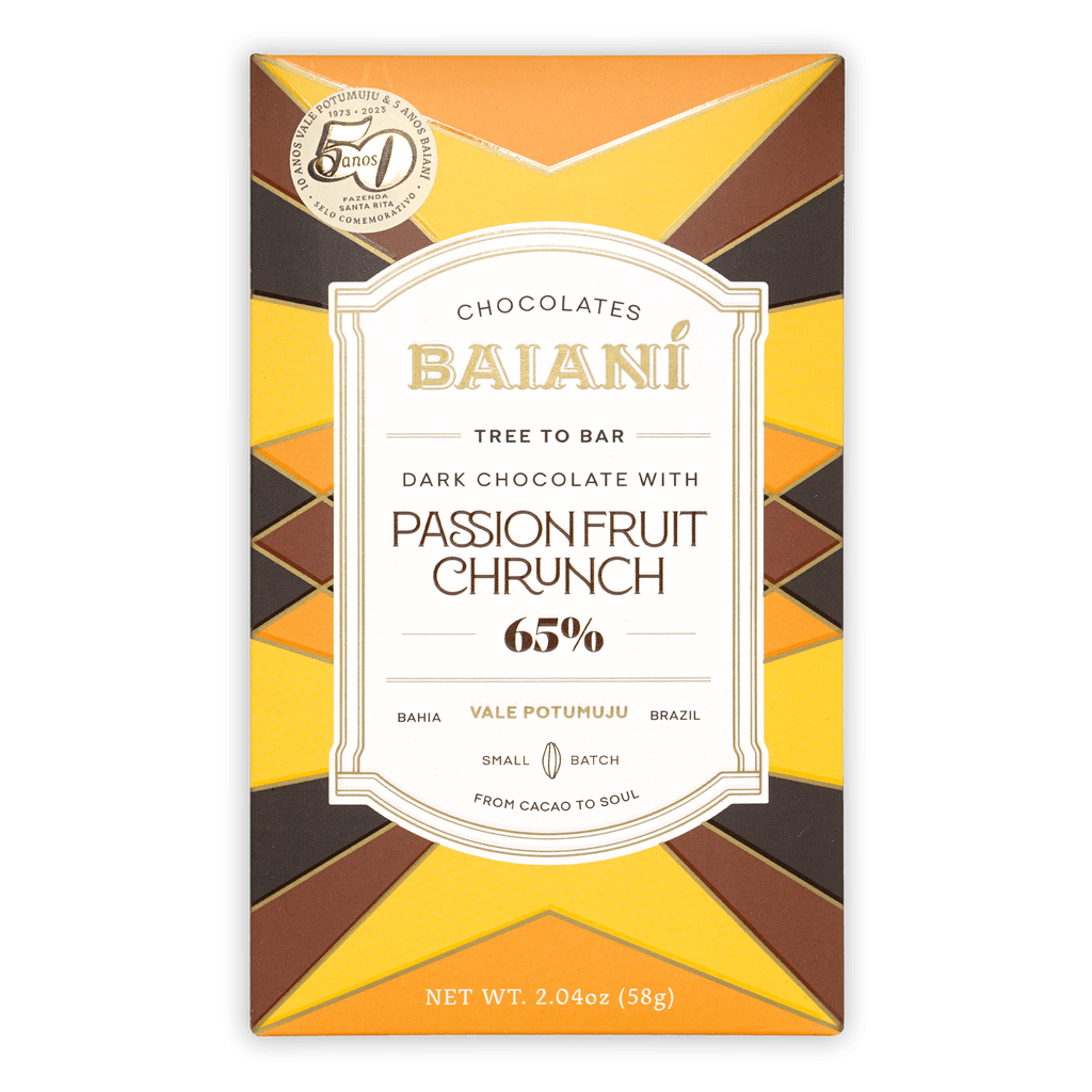 Baiani Dark w/ Passionfruit Crunch 65% from Baianí Chocolates