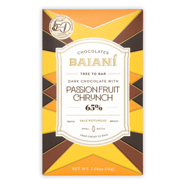 Baiani Dark w/ Passionfruit Crunch 65% from Baianí Chocolates