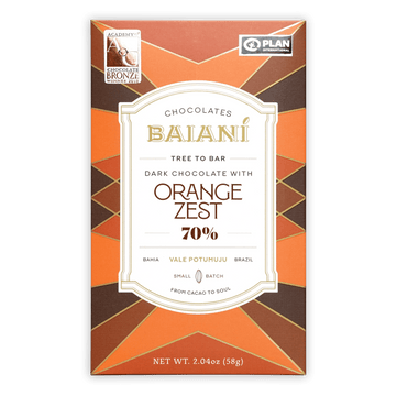 Dark Chocolate w/ Orange Zest 70% from Baianí Chocolates