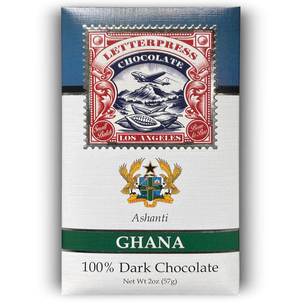 LetterPress Chocolate 100 Ashanti, Ghana Dark Bar at The Chocolate Dispensary