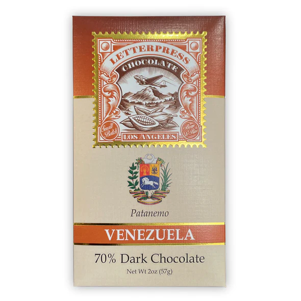 LetterPress Chocolate 70% Patenemo, Venezuela at The Chocolate Dispensary
